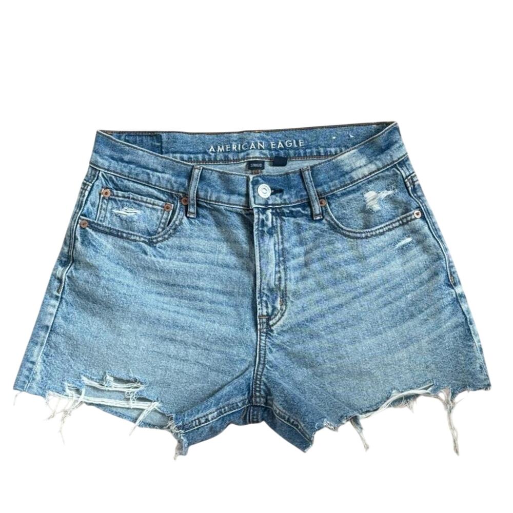 American Eagle Strigid denim high waisted cut off distressed shorts